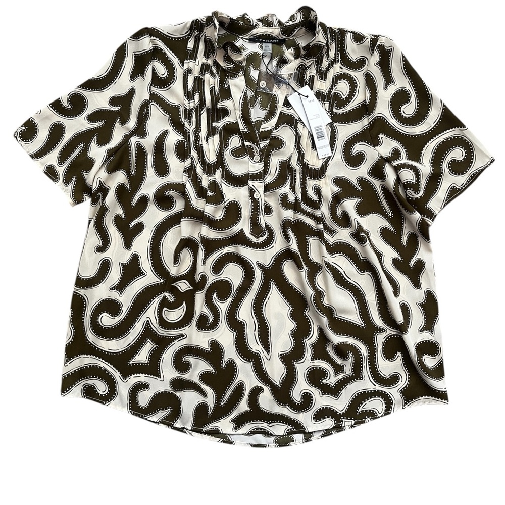 Stylish Green and Cream Women's Top
